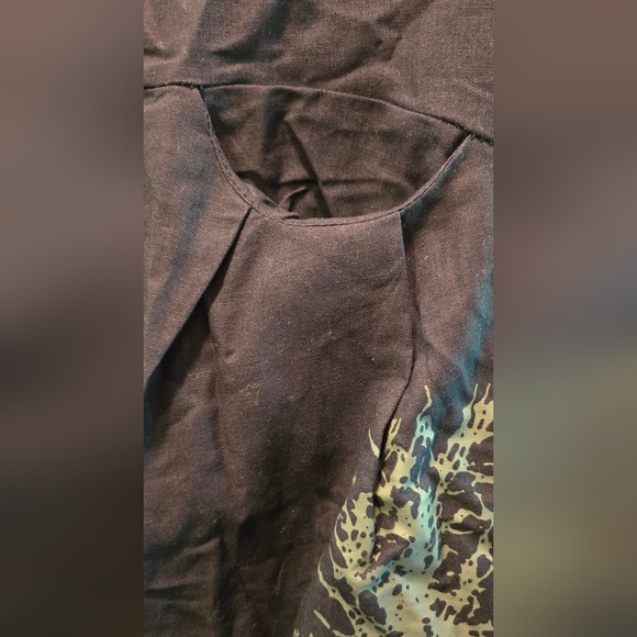 Kids Navy Blue Dress with Tree Forest Print SzL - Picture 4 of 9